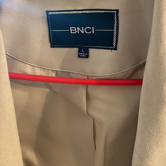 Womens Beautiful High- Low Faux Leather & Suede Jacket - Size Large - Picture 10 of 12